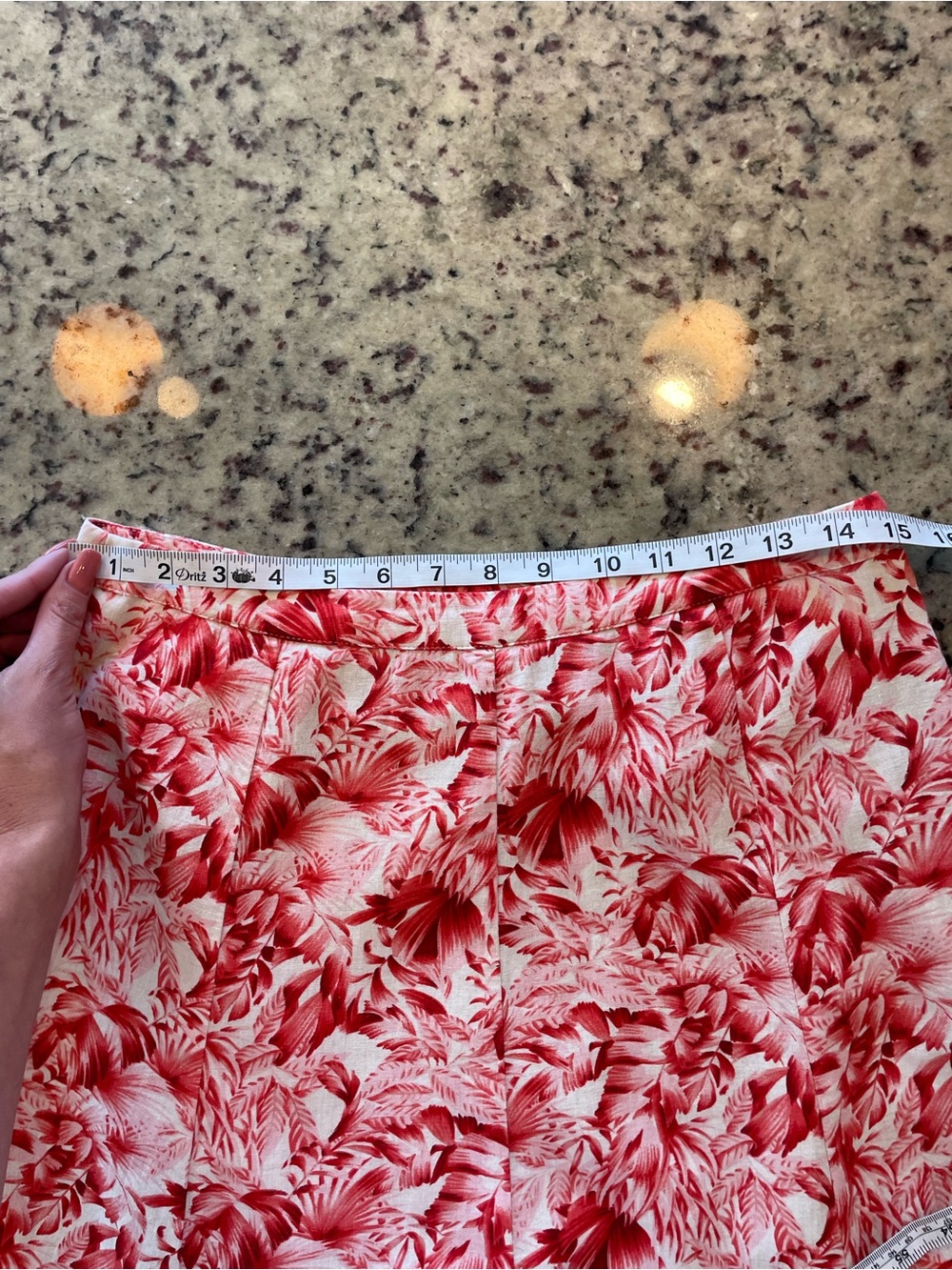 NWT linen blend Red tropical Floral A-Line Maxi Skirt 4 - Picture 5 of 7